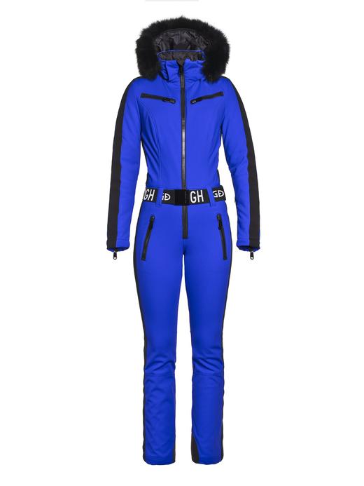 Goldbergh - Empress Jumpsuit Real Fox Fur Ladies Knitted - Blue - 女装 - 连体滑雪服 - 蓝色 商品图2