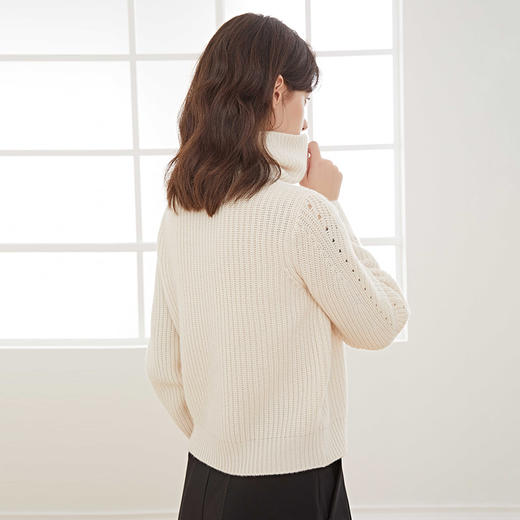 METTE羊绒世家秋冬女士100%山羊绒外套加厚保暖针织开衫镂空外套 商品图2