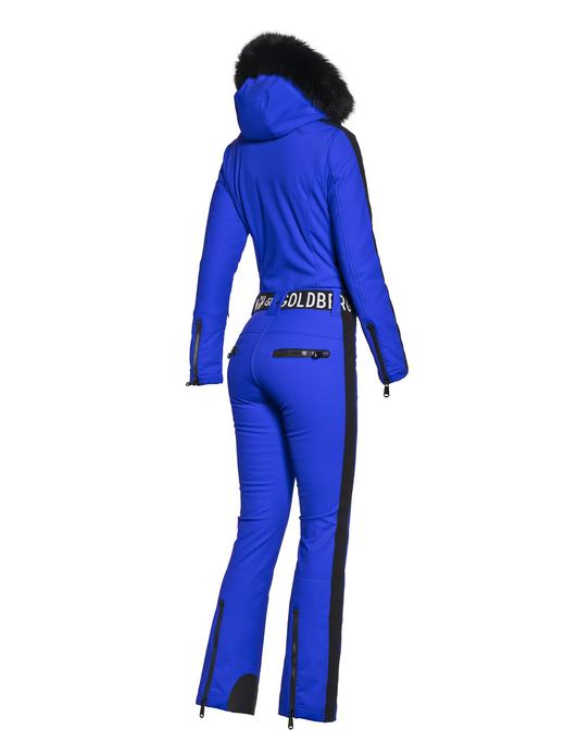 Goldbergh - Empress Jumpsuit Real Fox Fur Ladies Knitted - Blue - 女装 - 连体滑雪服 - 蓝色 商品图3