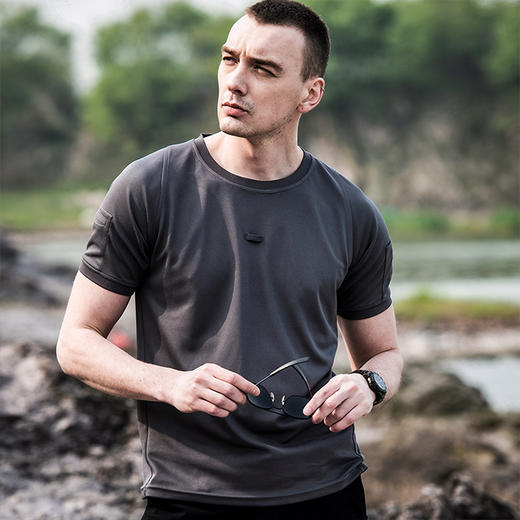 鹰爪行动圆领速干T恤男短袖夏季圆领军迷T恤衫体能训练服 商品图2