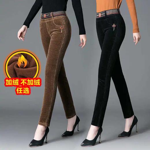 P-高腰灯芯绒休闲女裤女加绒加厚长裤 商品图0