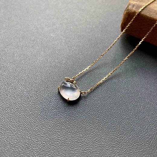 玻璃种翡翠蛋面红樱桃锁骨链18k黄金红碧玺镶嵌 商品图0