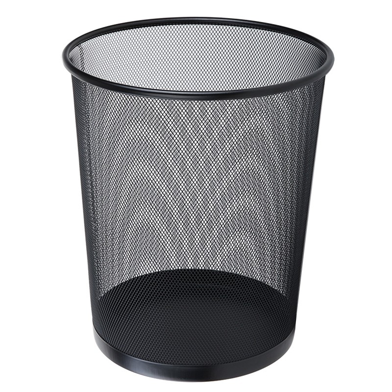 协诚黑色铁网纸篓加厚铁网垃圾桶家用金属防锈垃圾篓办公室铁丝网废纸篓卫生间无盖