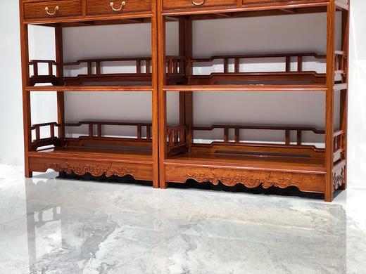 红桥红  家具严选  缅甸花梨（大果紫檀）  【198双抽屉 罗锅枨围栏 明式书架】 商品图8