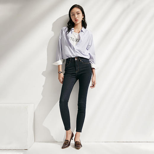 LILY MOON 德绒小脚牛仔裤 商品图0