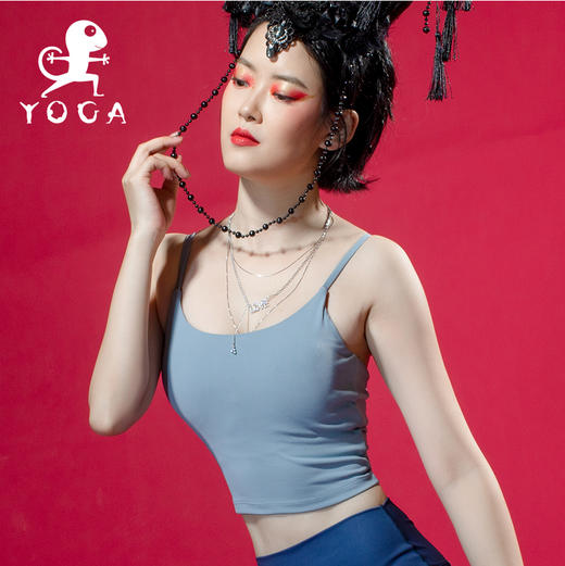壁虎瑜伽《一柔》小U领吊带运动Bra（有胸垫）清仓不退不换 商品图3