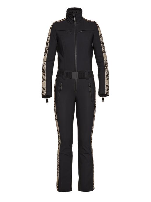 Goldbergh - Goldfinger Jumpsuit Ladies Knitted - Gold - 女装 - 连体滑雪服 - 黑色/金色 商品图4