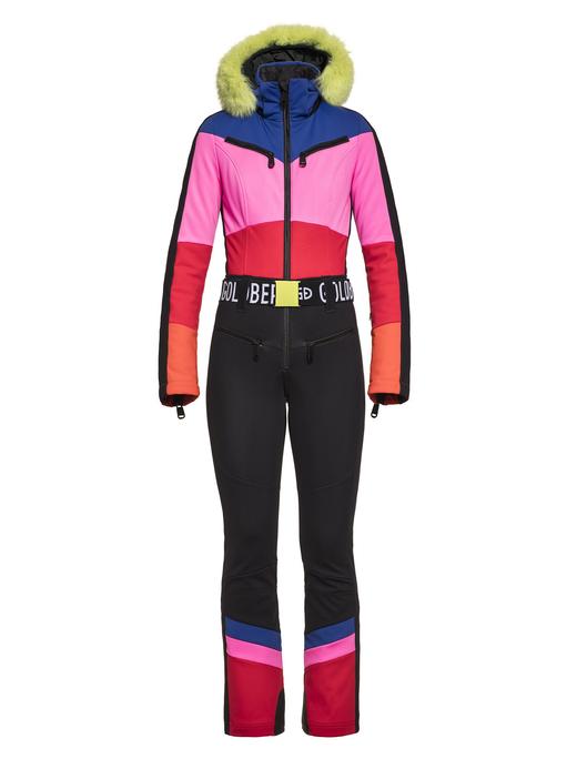 Goldbergh - Pearl Ladies Knitted Jumpsuit Real Fox Fur Yellow - Multicolor - 女装 - 连体滑雪服 - 多色 商品图2