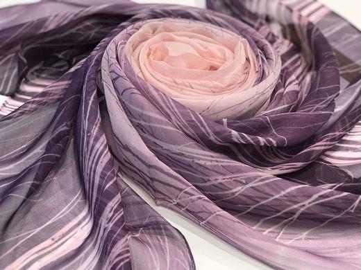 优品堂“如花似锦”桑蚕丝喷绘真丝巾长围巾 商品图6