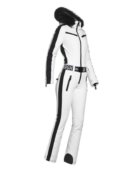 Goldbergh - Empress Jumpsuit Real Fox Fur Ladies Knitted - White - 女装 - 连体滑雪服 - 白色/黑色 商品图0
