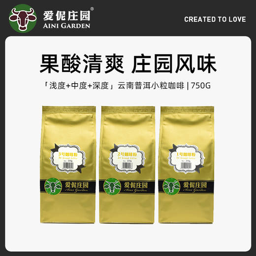 爱伲咖啡粉任意3袋组合装黑咖啡云南小粒咖啡研磨750g 商品图0