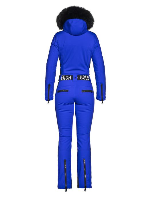 Goldbergh - Empress Jumpsuit Real Fox Fur Ladies Knitted - Blue - 女装 - 连体滑雪服 - 蓝色 商品图4