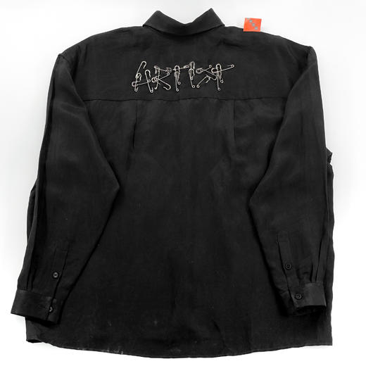 亚麻缎不对称黑衬衣(别针款）-十点睡觉X张宇飞 商品图2