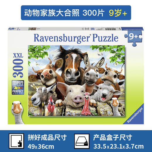 Ravensburger拼图 平面拼图300片动物家族大合照RAVC132072 商品图0