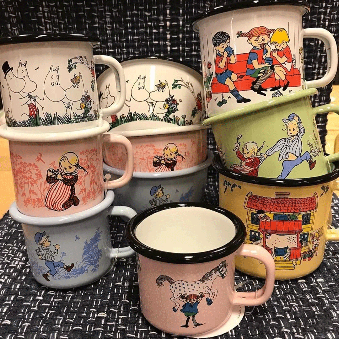 muurla搪瓷杯 长袜子皮皮儿系列 芬兰原装进口咖啡杯马克杯水杯 150ml 250ml 370ml |百里居