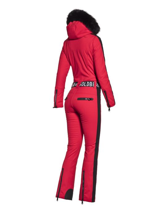 Goldbergh - Empress Jumpsuit Real Fox Fur Ladies Knitted - Red - 女装 - 连体滑雪服 - 红色 商品图2