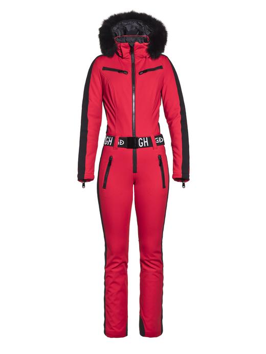 Goldbergh - Empress Jumpsuit Real Fox Fur Ladies Knitted - Red - 女装 - 连体滑雪服 - 红色 商品图1