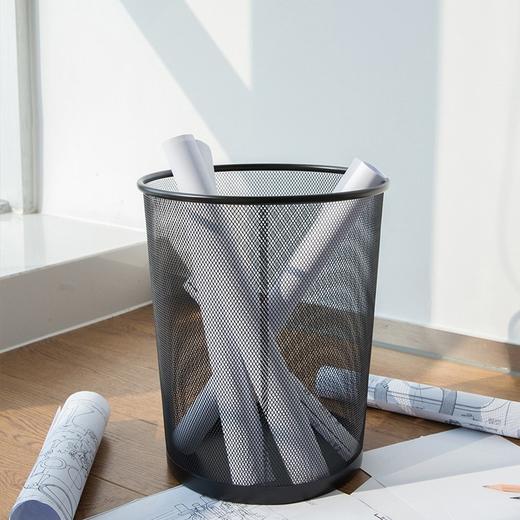 协诚黑色铁网纸篓加厚铁网垃圾桶家用金属防锈垃圾篓办公室铁丝网废纸篓卫生间无盖 商品图1