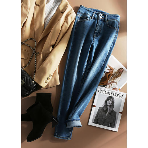 LILY MOON 德绒小脚牛仔裤 商品图1