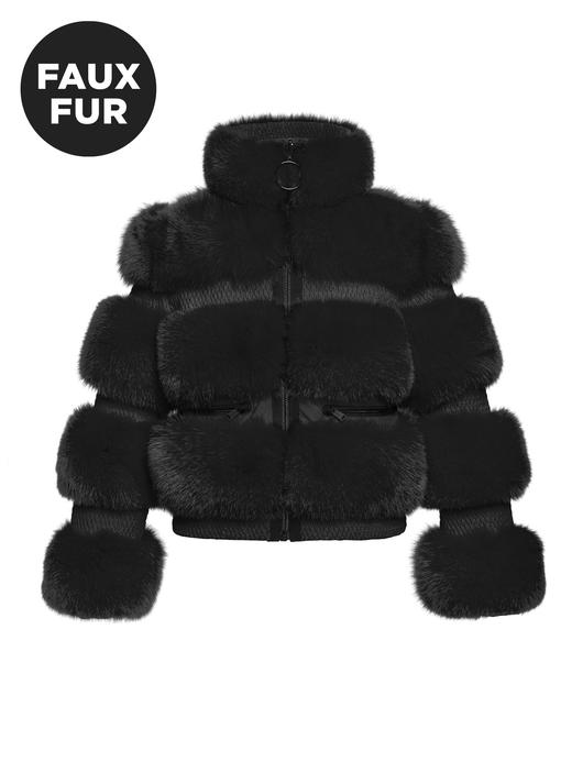 Goldbergh - Paradiso, Ladies Woven Jacket Faux Fur - BLACK - 女装 - 滑雪夹克 - 黑色 商品图0