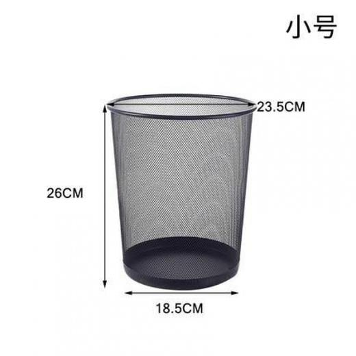 协诚黑色铁网纸篓加厚铁网垃圾桶家用金属防锈垃圾篓办公室铁丝网废纸篓卫生间无盖 商品图8