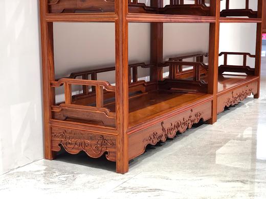 红桥红  家具严选  缅甸花梨（大果紫檀）  【198双抽屉 罗锅枨围栏 明式书架】 商品图5