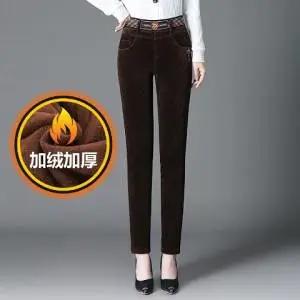 P-高腰灯芯绒休闲女裤女加绒加厚长裤 商品图3