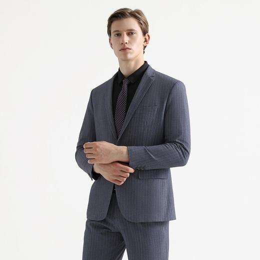 【特价】柒牌男装套西商务时尚男士条纹质感套装西服简约儒雅	119C73030 商品图1