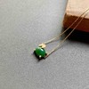 糯冰种浓绿翡翠蛋面锁骨链18k黄金钻石镶嵌 商品缩略图1