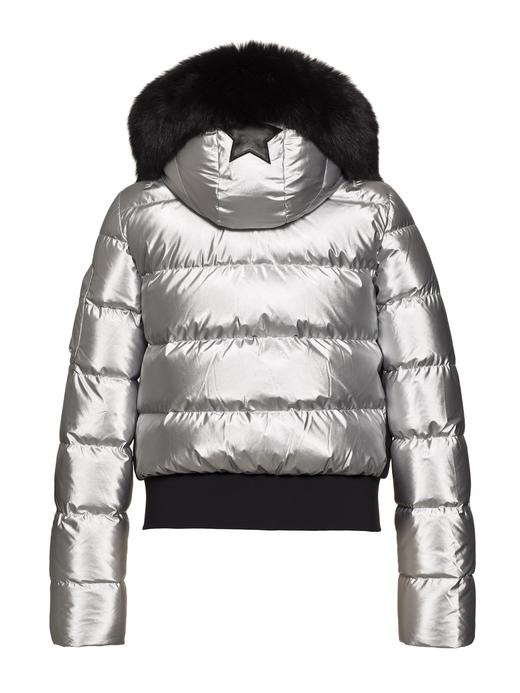Goldbergh - Aura Jacket Real Fox Fur Ladies Woven - SILVER - 女装 - 滑雪夹克 - 银色 商品图2