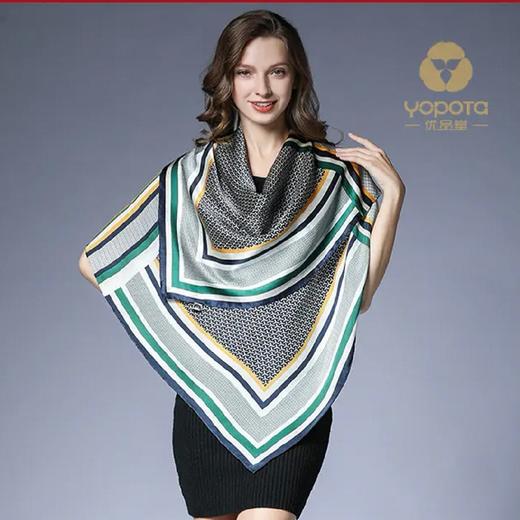 优品堂“亭亭玉立”重磅高档桑蚕丝礼品110方巾真丝披肩围巾 商品图0