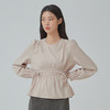 MIXXO韩国系带圆领纯色收腰线衬衫灯笼袖JPY带授权招加盟代理 商品缩略图0