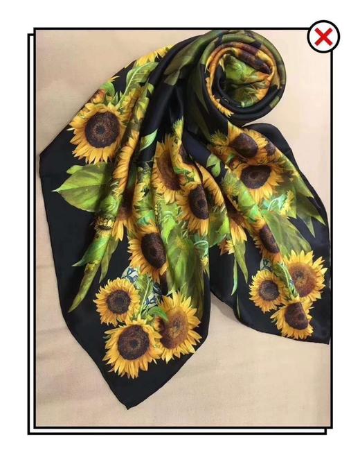 优品堂“金葵礼赞”高级重磅桑蚕丝真丝巾140大方巾围巾 商品图2