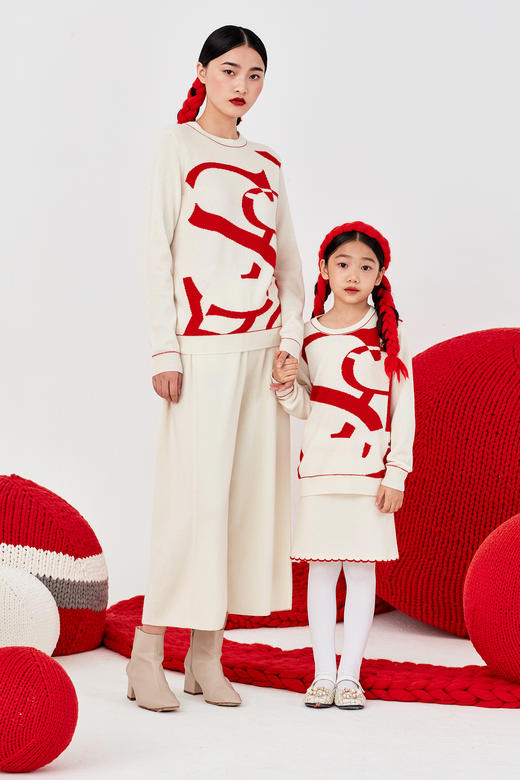 秋冬 圆领撞色羊绒女套衫 SJF92W216N 商品图1