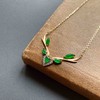 高冰种阳绿翡翠一鹿有你项链锁骨链18k黄金钻石镶嵌 商品缩略图2