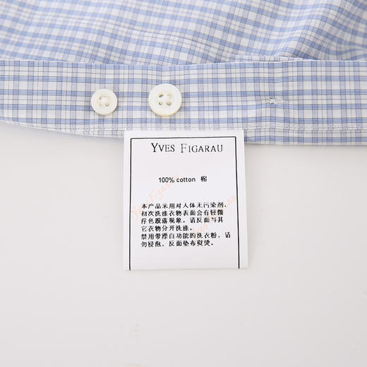 YvesFigarau伊夫·费嘉罗秋冬新款100%棉格纹正装职业上班穿长袖衬衫900307 商品图7