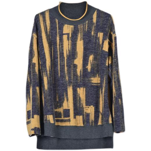 圣三利女装轻松休闲几何印花半高领套头衫SL2032148 商品图4