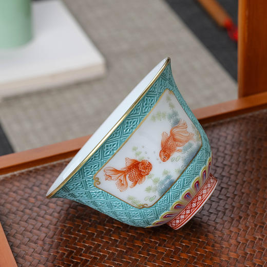 【宝】绿地雕刻金玉满堂杯 商品图3