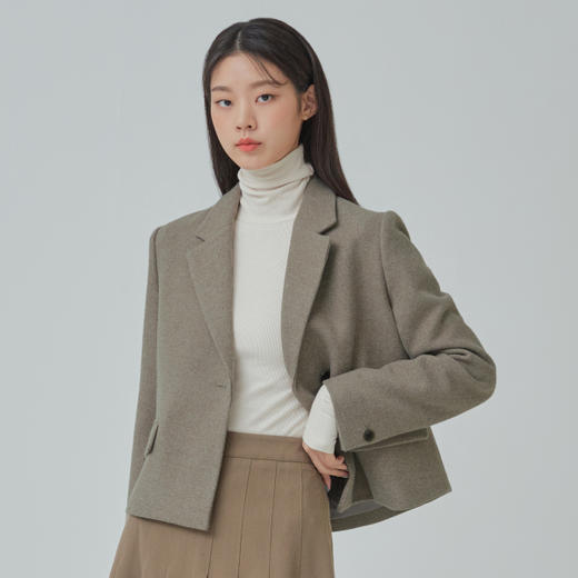 MIXXO韩国毛呢秋冬一粒扣半双短外套流行JPY带授权招加盟代理 商品图1