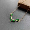 高冰种阳绿翡翠一鹿有你项链锁骨链18k黄金钻石镶嵌 商品缩略图0