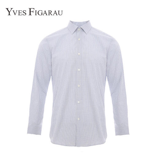 YvesFigarau伊夫·费嘉罗秋冬新款100%棉格纹正装职业上班穿长袖衬衫900307 商品图0