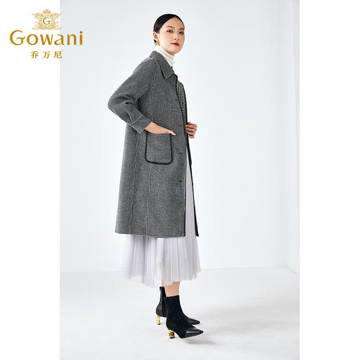 【羊绒】乔万尼秋冬新款呢外套修身显瘦长款羊毛羊绒大衣女ES4A368 商品图3