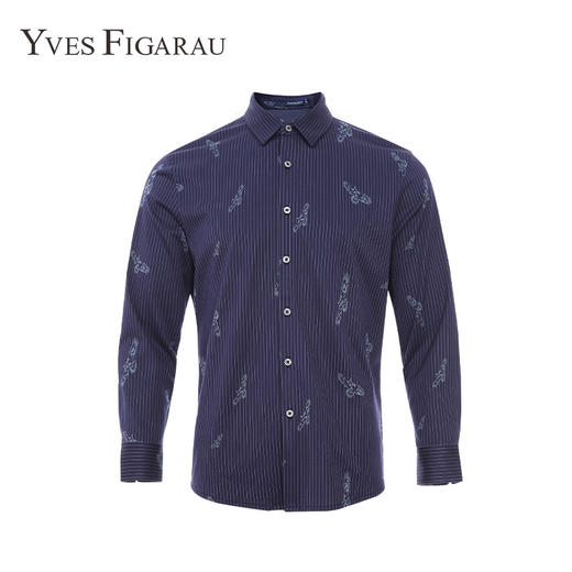 YvesFigarau伊夫·费嘉罗秋冬新款男士简约抗皱休闲长袖衬衫902311 商品图0