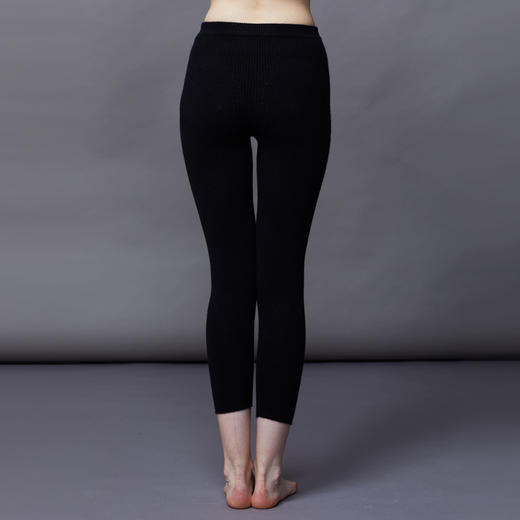 羊绒世家秋冬女弹力加厚羊绒保暖裤修身显瘦黑色冬高腰打底秋裤 商品图2