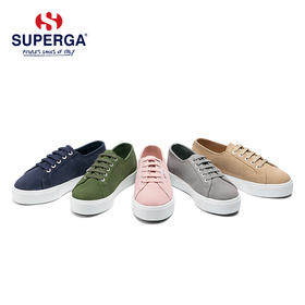 【正品】SUPERGA新款女鞋 S00C660羊反绒松糕厚底系带显脚瘦帆布鞋