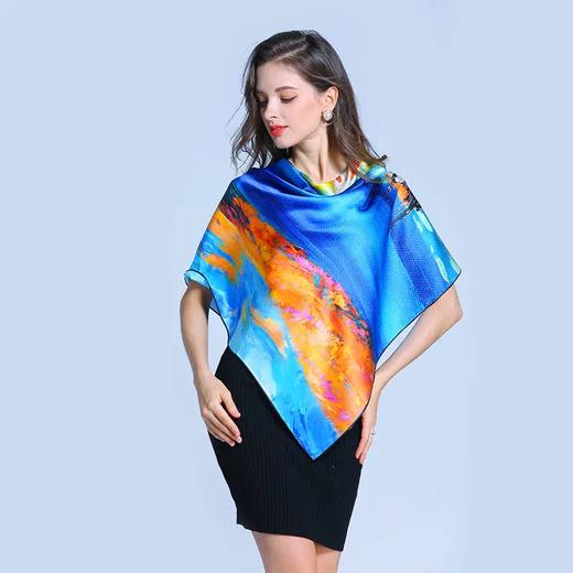 优品堂“亭亭玉立”重磅高档桑蚕丝礼品110方巾真丝披肩围巾 商品图5