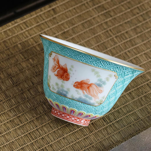 【宝】绿地雕刻金玉满堂杯 商品图1