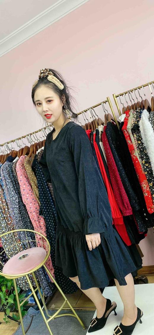 鱼尾抽褶灯芯绒连衣裙 - 沈阳五爱欣欣服饰