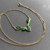高冰种阳绿翡翠一鹿有你项链锁骨链18k黄金钻石镶嵌 商品缩略图3