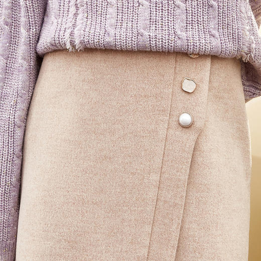 欧芮儿混驼杏色A字包臀半身裙 商品图3
